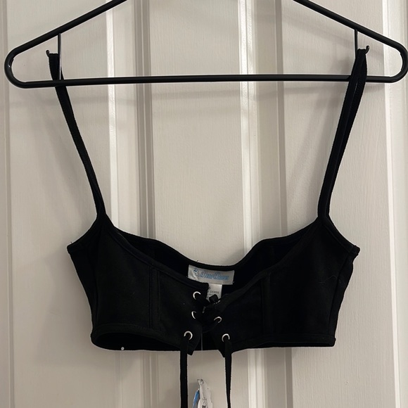 SOLD NWT lace up mini crop top bralette iheartraves - Picture 2 of 2